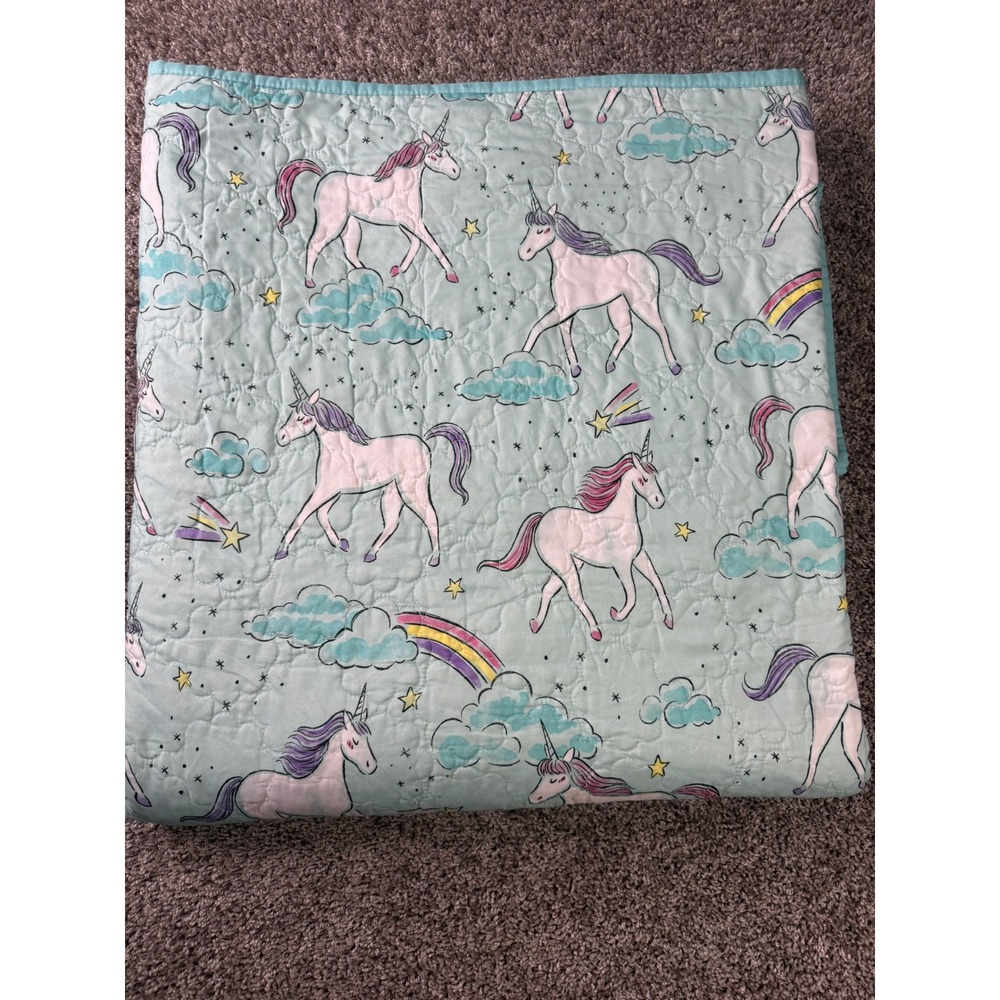 The Big One Unicorn Rainbow Quilt Full Queen 84x96 Pastel Kids Bedding or Fabric